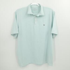 Vineyard Vines Light Aqua Striped Polo